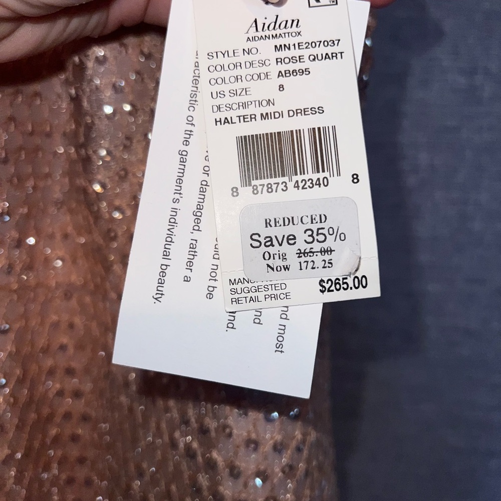 Aidan Mattox Pink Halter Midi Cocktail Dress - Picture 8 of 9